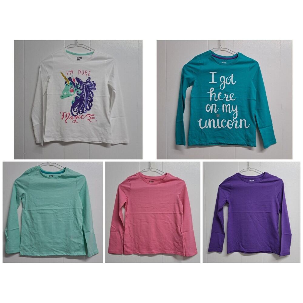 Spotted Zebra Girl's Long-Sleeve T-shirts , Pack Of 5, Magic, Medium‎ (8)